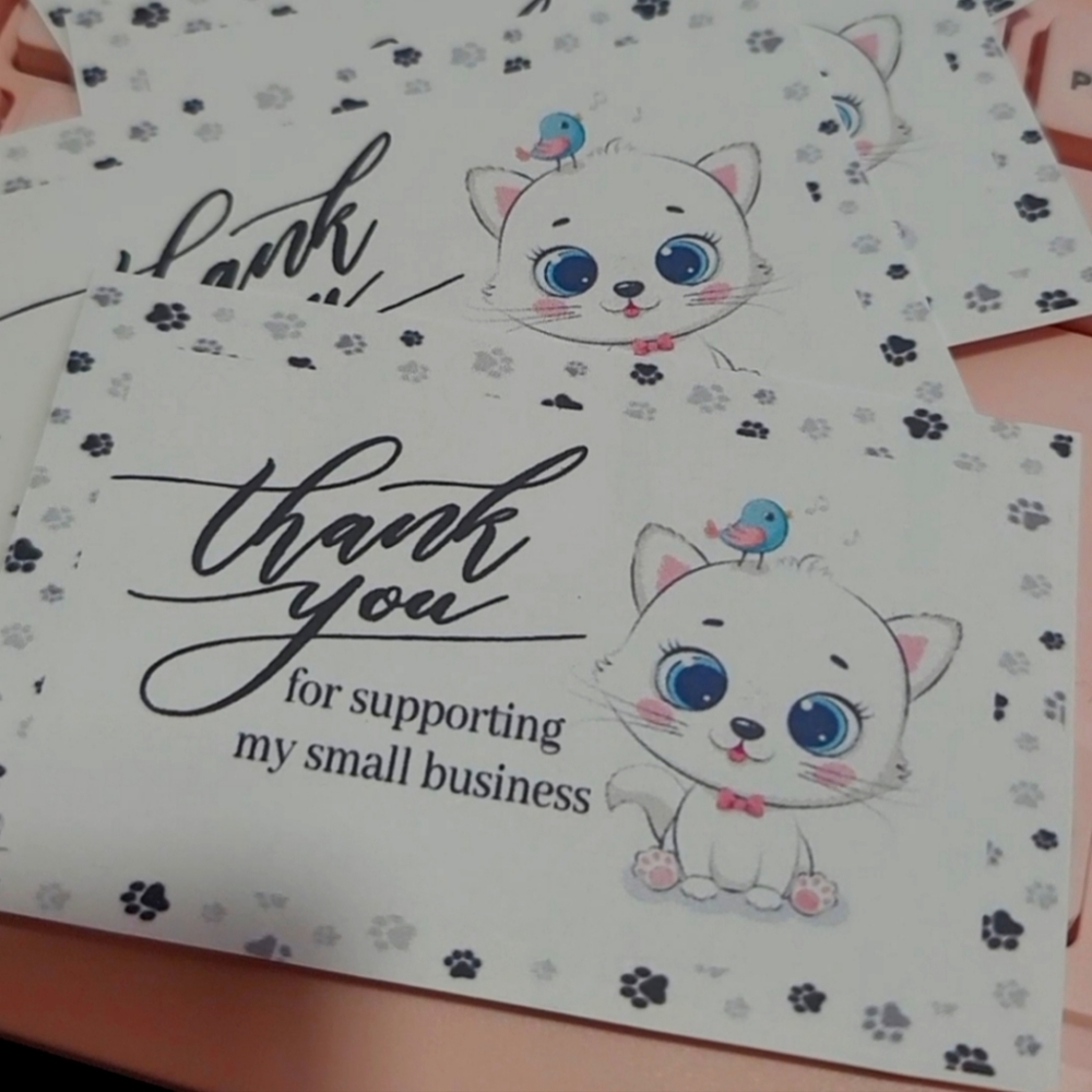 30 ct Cat Cards for small business sales( Pair up with any polymailer)